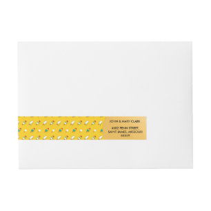 Ice cream pop art cool bright rainbow pattern wraparound address label