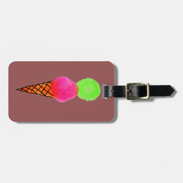 Ice cream pop art luggage tag (Front Horizontal)