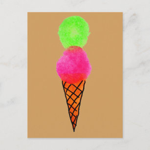 Ice cream pop art postcard