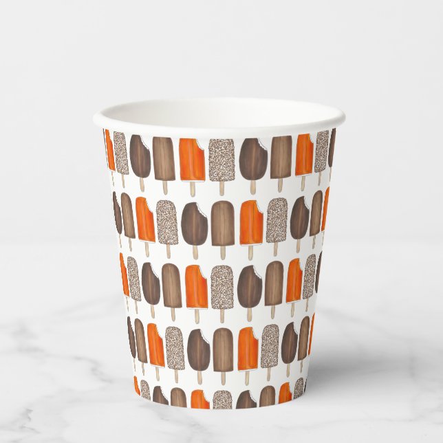 Ice Cream Pops Bars Popsicle Creamsicle Fudge Paper Cups (Front)