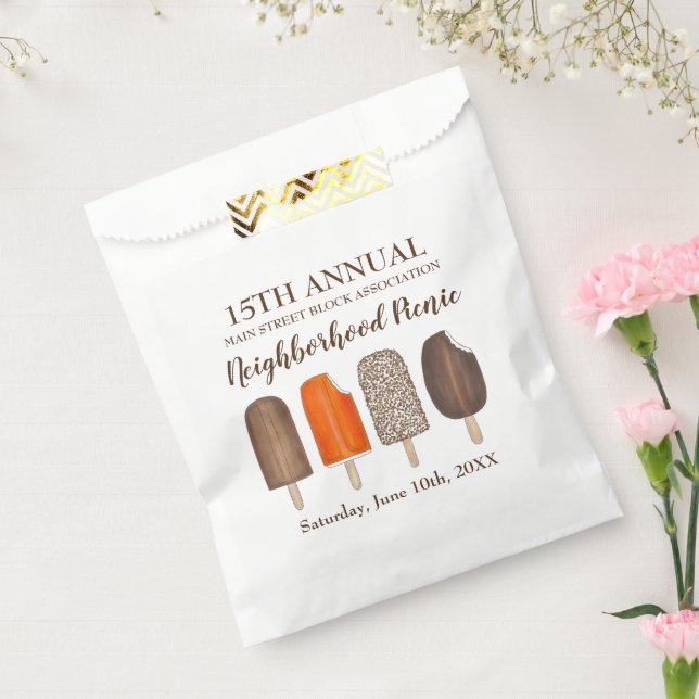 Ice Cream Pops Bars Popsicle Creamsicle Picnic Favour Bag (Sealed)