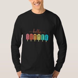 Ice Cream Popsicle Ice Lolly Hello Summer Vacation T-Shirt