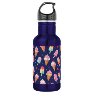 Ice cream, popsicles and cherries pattern 532 ml water bottle