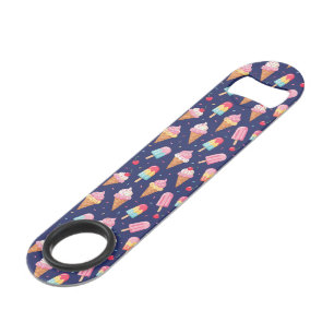 Ice cream, popsicles and cherries pattern bar key