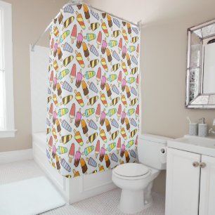 Ice Cream Popsicles shower curtain