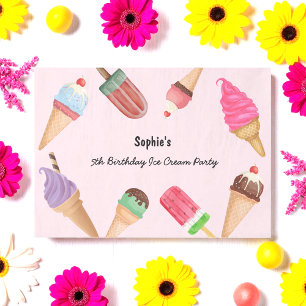Ice Cream Popsicles Summer Pool Party Tissue Paper