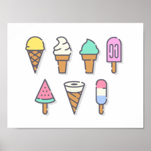 Ice-cream Poster - pick your own background colour