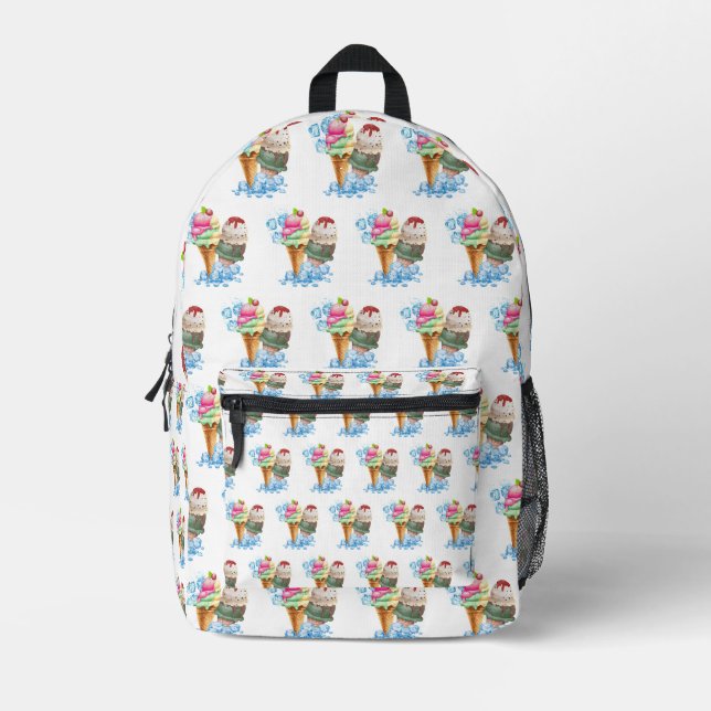 ice cream printed backpack (Front)