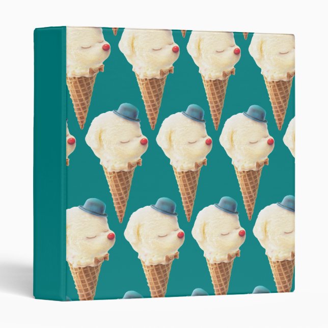 Ice Cream Puppy Pattern Binder (Front/Spine)