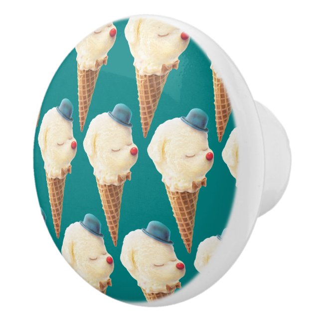Ice Cream Puppy Pattern Ceramic Knob (Right)