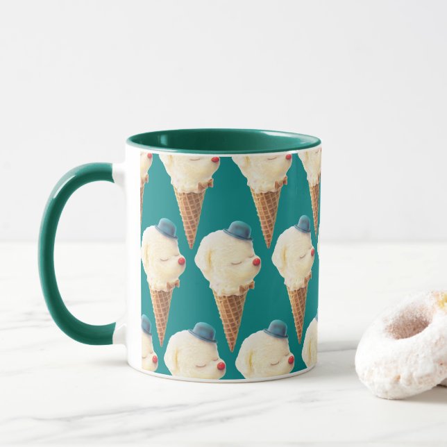 Ice Cream Puppy Pattern Mug (With Donut)