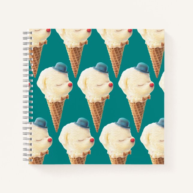 Ice Cream Puppy Pattern Notebook (Front)