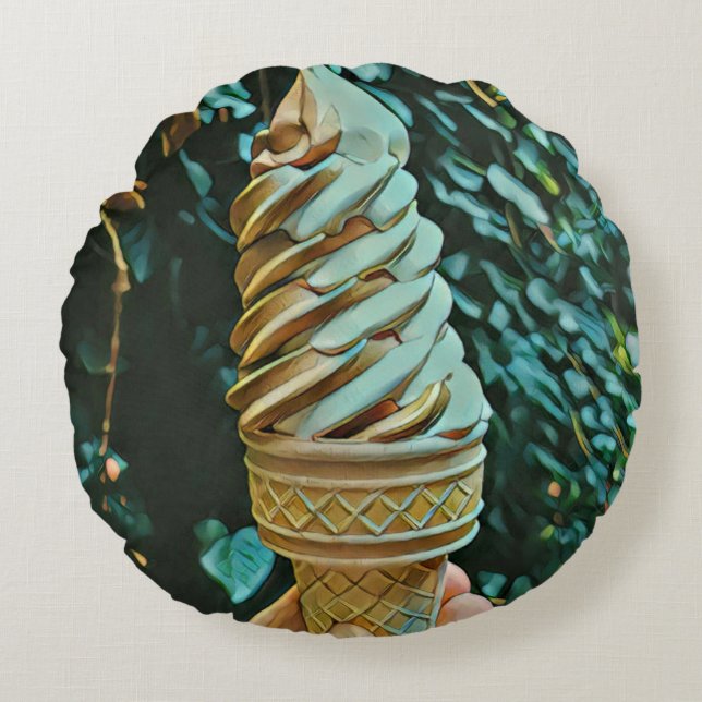 Ice cream recipe round pillow (Front)