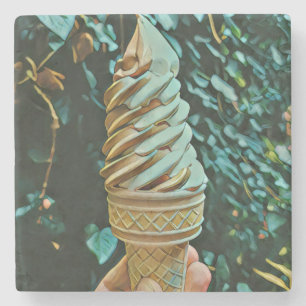 Ice cream recipe stone coaster