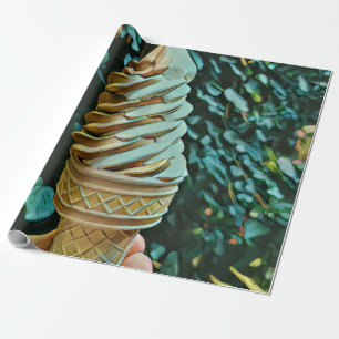 Ice cream recipe wrapping paper