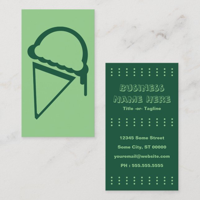 ice cream retro dripz business card (Front/Back)