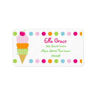 Ice cream Return Address Labels Envelope Seals