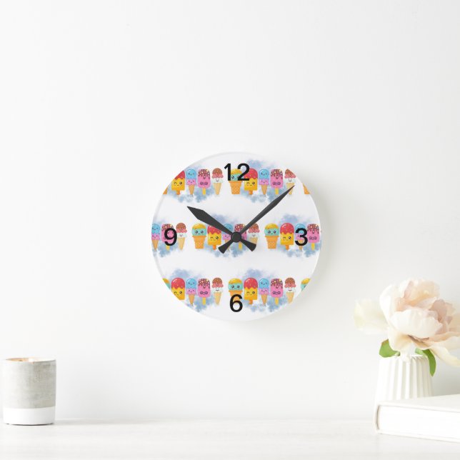 ice cream round clock (Home)