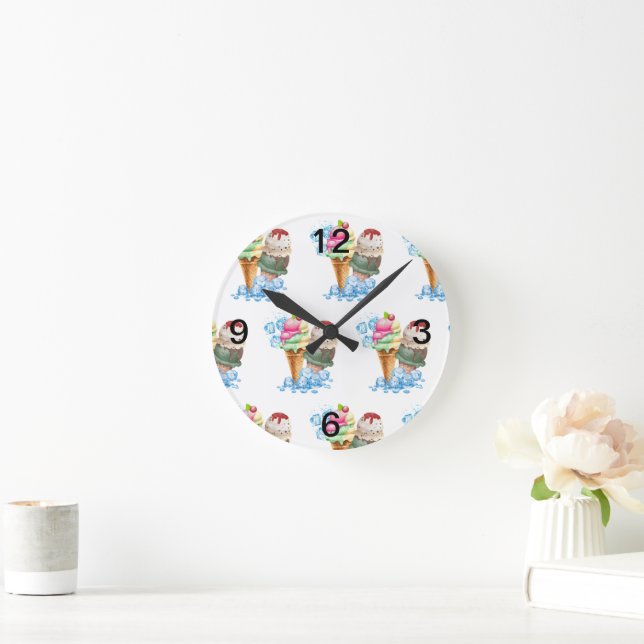 ice cream round clock (Home)