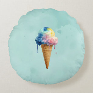 Ice Cream Round Pillow