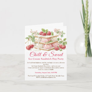 Ice Cream Sandwich Day Watercolor Invitation 