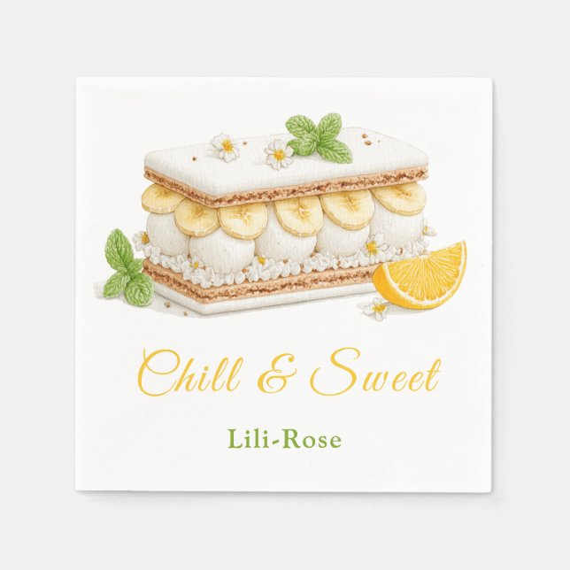 Ice Cream Sandwich Day Watercolor  Napkin (Front)