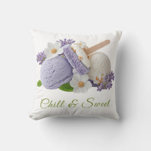 Ice Cream Sandwich Day Watercolor Throw Pillow