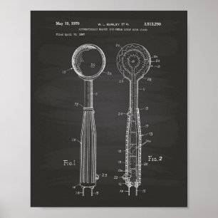 Ice Cream Scoop 1970 Patent Art Chalkboard Poster