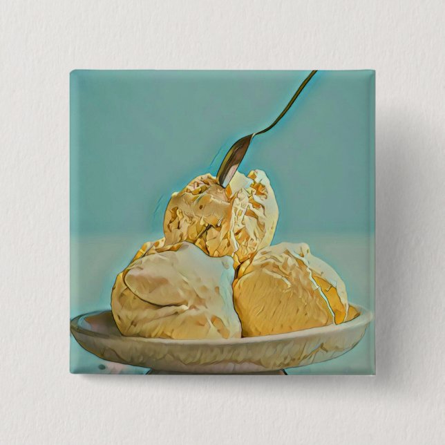 Ice cream scoop 2 inch square button (Front)