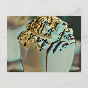 Ice cream scoop chocolate postcard