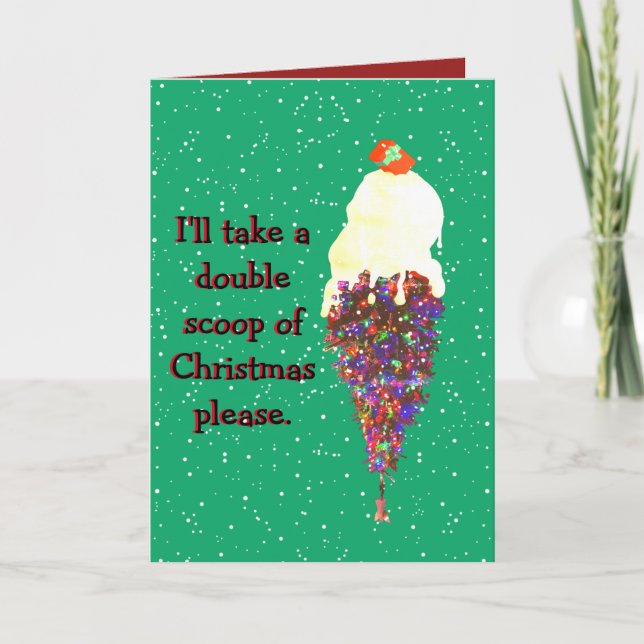 Ice Cream Scoop Christmas tree Holiday Card (Front)