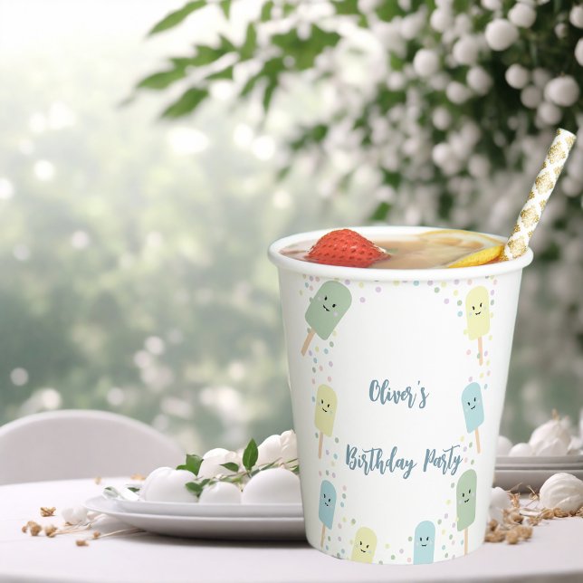 Ice Cream Scoop Confetti Birthday Party Paper Cups (Creator Uploaded)