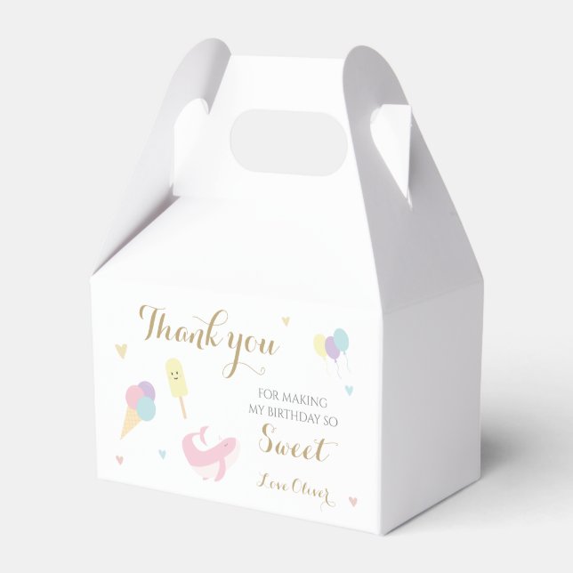 Ice Cream Scoop Pastel  Colourful birthday party Favor Box (Front Side)
