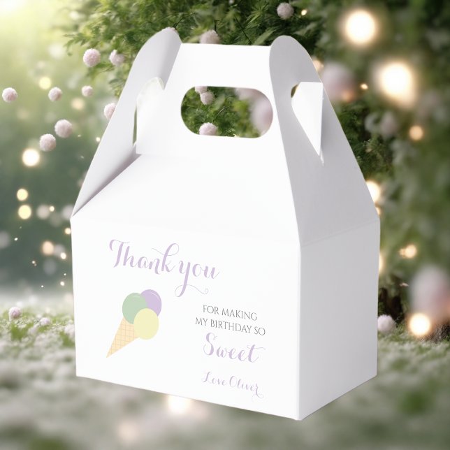 Ice Cream Scoop Pastel  Colourful birthday party Favor Box (Creator Uploaded)