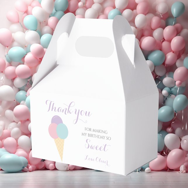 Ice Cream Scoop Pastel  Colourful birthday party Favor Box (Creator Uploaded)