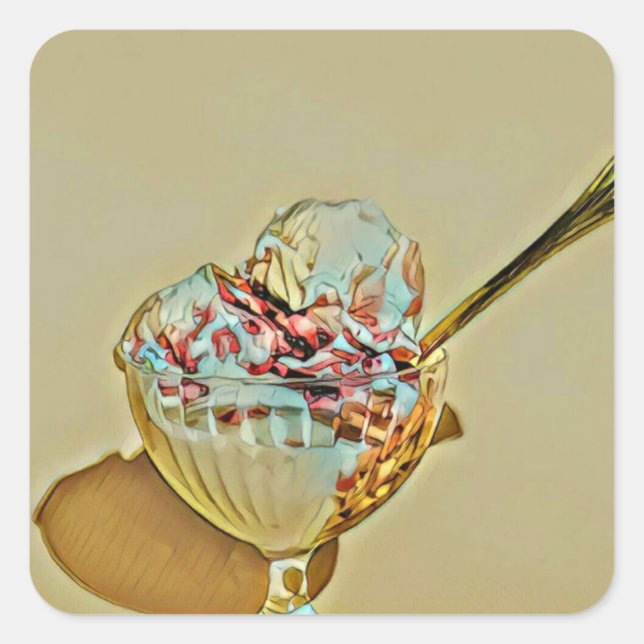 Ice cream scoop square sticker (Front)