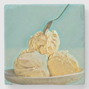 Ice cream scoop stone coaster