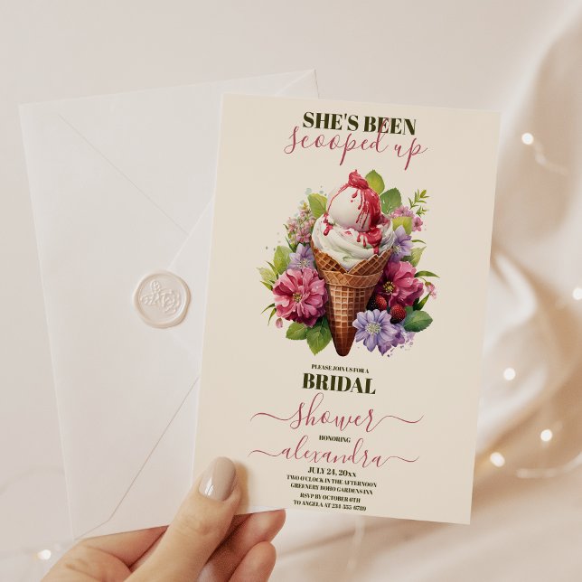 Ice Cream Scooped Up Bridal Shower Invitation (Creator Uploaded)