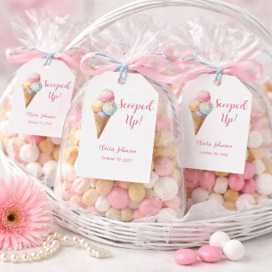 Ice Cream Scoops Whimsical Pink Bridal Shower Gift Tags
