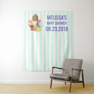 Ice Cream Scoops with Sprinkles Baby Shower Tapestry