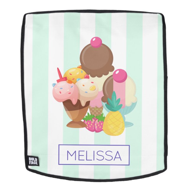 Ice Cream Scoops with Sprinkles Backpack (Removable Face)