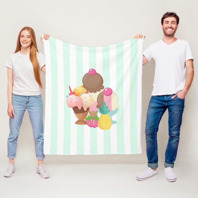 Ice Cream Scoops with Sprinkles Fleece Blanket (In Situ)
