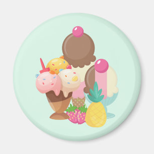 Ice Cream Scoops with Sprinkles Magnet