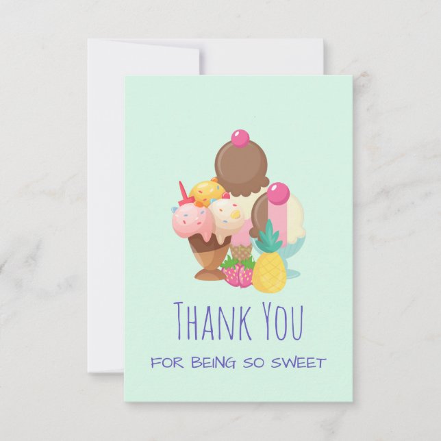 Ice Cream Scoops with Sprinkles Thank You (Front)