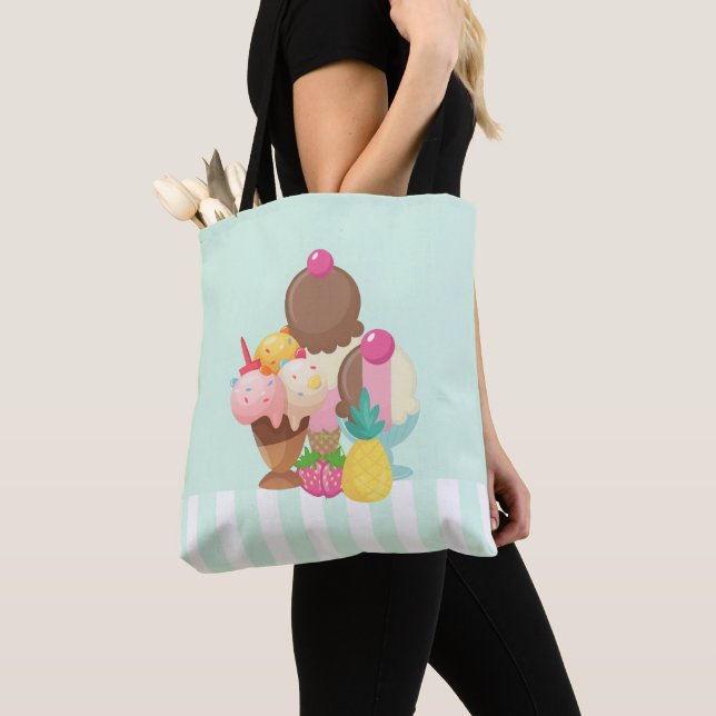 Ice Cream Scoops with Sprinkles Tote Bag (Close Up)