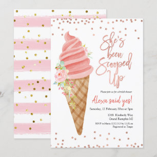 Ice cream she’s been scooped bridal shower invitation