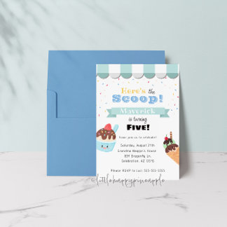 Ice Cream Shop Birthday Invitation