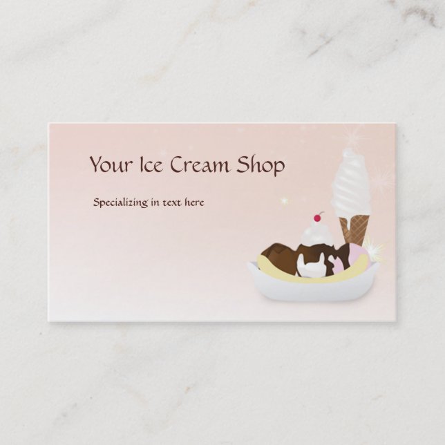 Ice Cream Shop Carte de visite personnalisé (Devant)