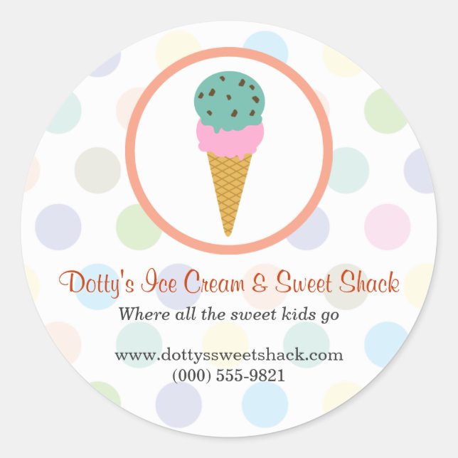 Ice Cream Shop Classic Round Sticker (Front)