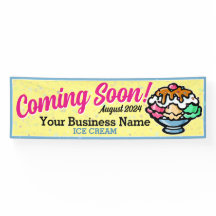 Ice Cream Shop Coming Soon Grand Opening Banner